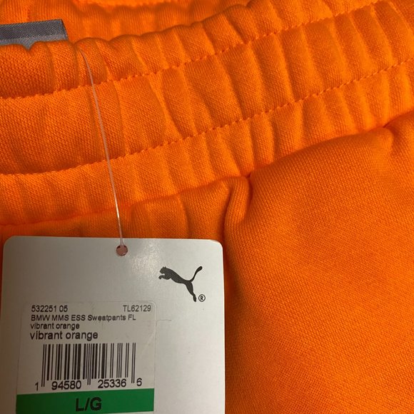 Puma Mens Orange BMW Motorsport Essentials Drawstring Fleece Sweatpants - Picture 3 of 3
